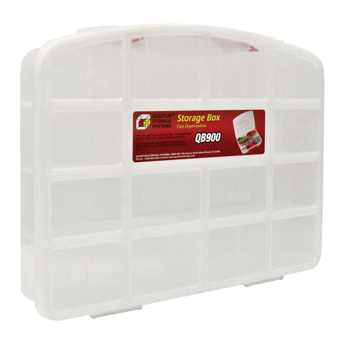 Bac de rangement clair avec compartiments, 13" la x 10-1/4" p x 2-3/8" h, 10 compartiments Solutions industrielles ALPHA