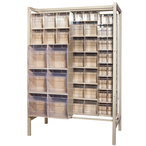 Free-Standing Tip-Out Bins Slider System, 51-1/4" W x 26" D x 77" H, 101 Drawers Solutions industrielles ALPHA