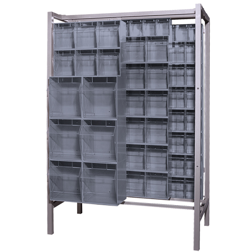 Free-Standing Tip-Out Bins Slider System, 51-1/4" W x 26" D x 77" H, 101 Drawers Solutions industrielles ALPHA