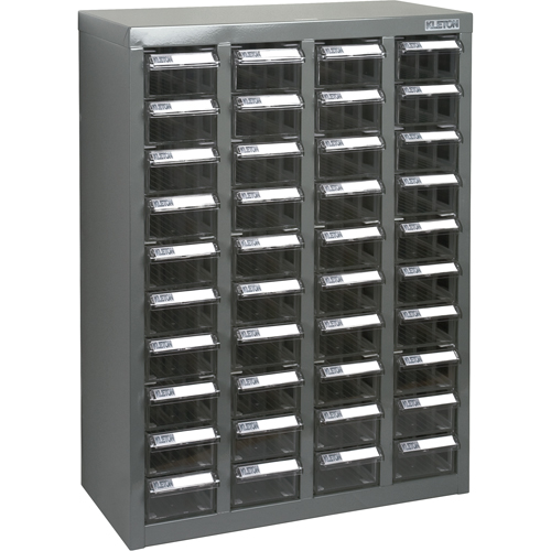 KPC-600 Parts Cabinet, Galvanized Steel, 40 Drawers, 18-3/10" x 8-7/10" x 25-3/10", Grey Solutions industrielles ALPHA