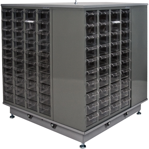 KPC-600 Parts Cabinet, Galvanized Steel, 40 Drawers, 18-3/10" x 8-7/10" x 25-3/10", Grey Solutions industrielles ALPHA