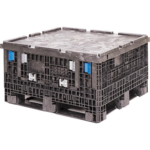 Conteneurs repliables &agrave; usage moyen Bulkpak, 30" lo x 32" la x 25" h, Noir Solutions industrielles ALPHA