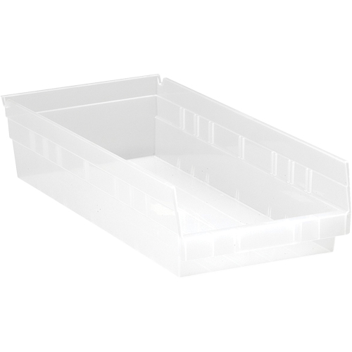 Shelf Bins, 8-3/8" W x 4" H x 17-7/8" D, Clear, 40 lbs. Capacity Solutions industrielles ALPHA