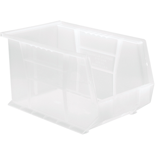 Bac transparent ultra empilable & suspendable, 8-1/4" la, 8" h x 13-5/8" p, Transparent Solutions industrielles ALPHA