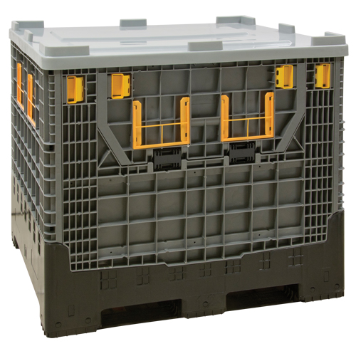 Contenant de vrac pliable, 47,2" lo x 39,4" la x 39,4" h, Gris Solutions industrielles ALPHA