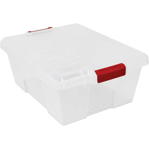 Contenant avec loquets en plastique,  la x 21" p x 7,75" h, Noir Solutions industrielles ALPHA
