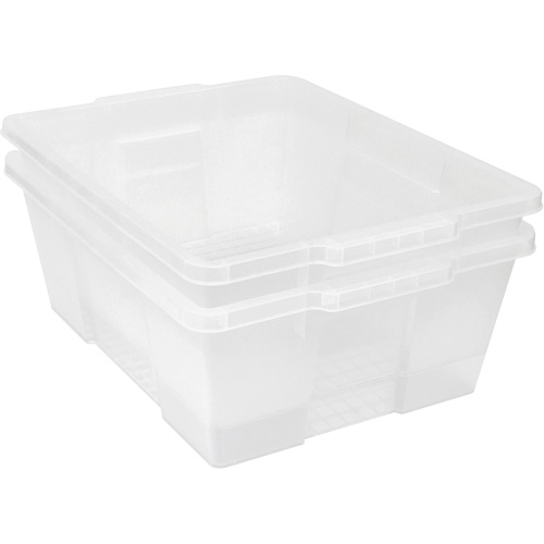 Contenant avec loquets en plastique,  la x 21" p x 7,75" h, Noir Solutions industrielles ALPHA