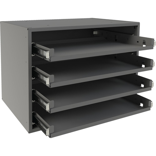 Small Bearing Rack, Steel, 4 Slots, 15-9/16" W x 11-7/8" D x 11-5/16" H, Grey Solutions industrielles ALPHA