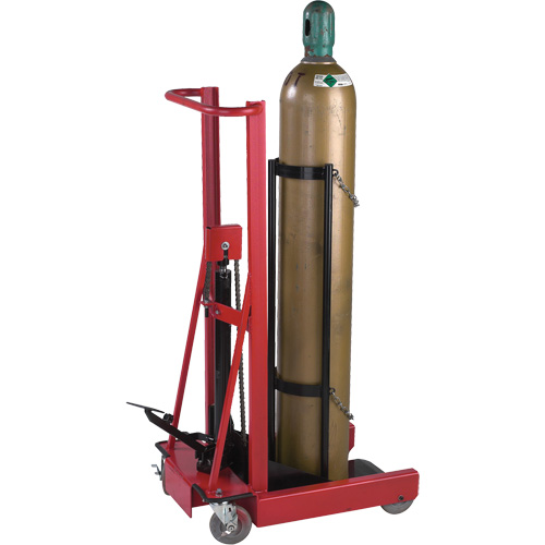 Hydraulic Cylinder Lift, Rubber Wheels, 12" W x 20" L Base, 300 lbs. Solutions industrielles ALPHA