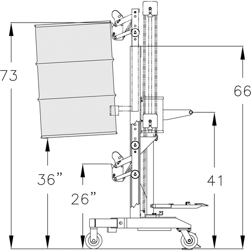 Manipulateur ergonomique de baril &agrave; port&eacute;e &eacute;lev&eacute;, DM-100-HR, 30 - 85 gal. US (25 - 70 gal. imp.) Solutions industrielles ALPHA