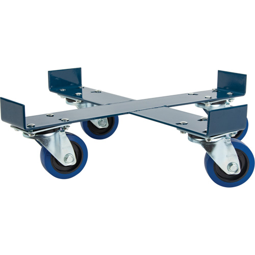 Chariot pour baril, Acier, Capacit&eacute;e 1400 lb, Diam&egrave;tre 24", Roue en &eacute;lastique bleu Solutions industrielles ALPHA