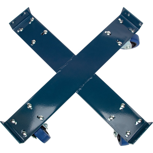 Chariot pour baril, Acier, Capacit&eacute;e 1400 lb, Diam&egrave;tre 24", Roue en &eacute;lastique bleu Solutions industrielles ALPHA