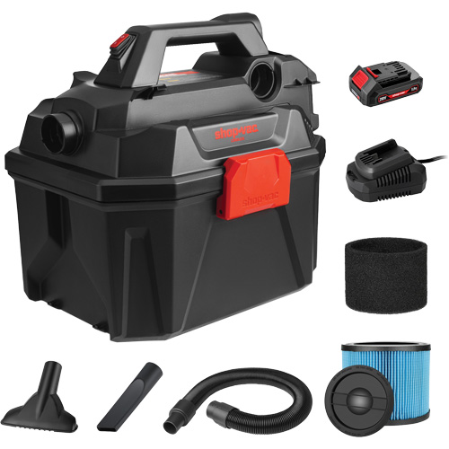 Cordless Wet/Dry Vacuum, 20 V, 2 Gal. Capacity Solutions industrielles ALPHA