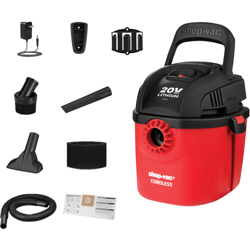 Cordless Wet/Dry Vacuum, 20 V, 1 gal. Capacity Solutions industrielles ALPHA