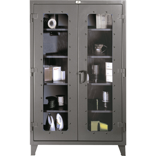 Armoires &agrave; fen&ecirc;tres claires, Acier, 4 Tablettes, 72" h x 48" la x 24" p Solutions industrielles ALPHA