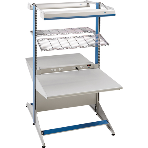Postes de travail modulaires ergonomiques - Exemples de configurations - A-DC Ajouts de coin &agrave; deux c&ocirc;t&eacute;s, 36" la x 56" p x 84" h, Ajout de coin &agrave; deux c&ocirc;t&eacute;s Solutions industrielles ALPHA