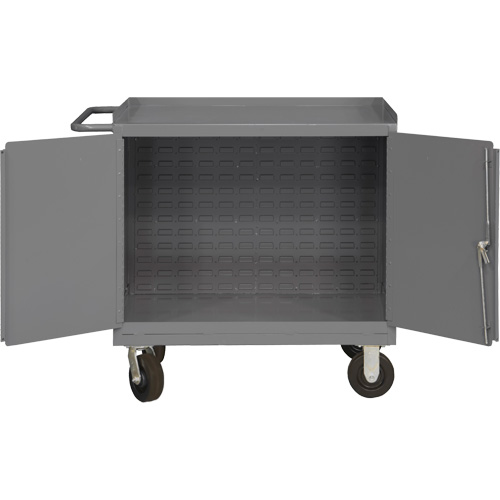 Mobile Workbench Cabinet with Louvered Panel Back, Steel Surface Solutions industrielles ALPHA