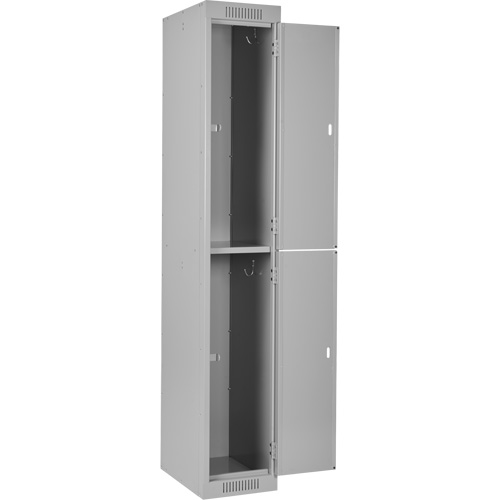 Clean Line Lockers, 2 -tier, Bank of 4, 48" x 18" x 72", Steel, Grey, Rivet (Assembled) Solutions industrielles ALPHA