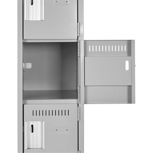 Clean Line Lockerette, 6 -tier, Bank of 4, 48" x 18" x 82", Steel, Charcoal, Rivet (Assembled) Solutions industrielles ALPHA