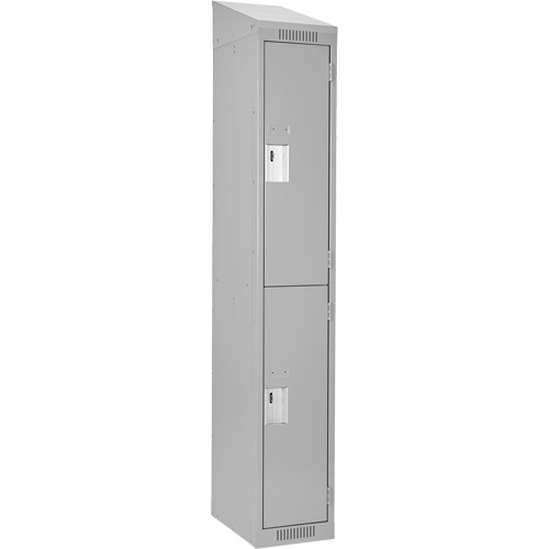 Casiers Clean Line, 2 niveaux, 12" x 18" x 78", Acier, Gris, Rivet (assembl&eacute;) Solutions industrielles ALPHA
