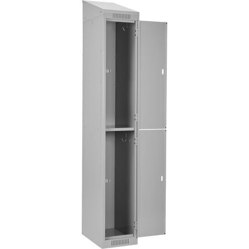 Clean Line Lockers, 2 -tier, Bank of 4, 48" x 18" x 78", Steel, Grey, Rivet (Assembled) Solutions industrielles ALPHA