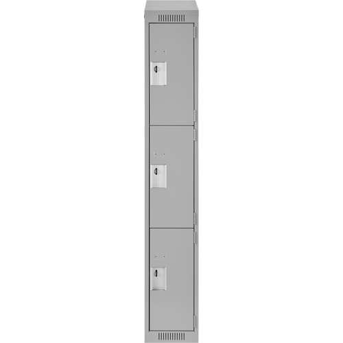 Casiers Clean Line, 3 niveaux, 12" x 18" x 78", Acier, Gris, Rivet (assembl&eacute;) Solutions industrielles ALPHA