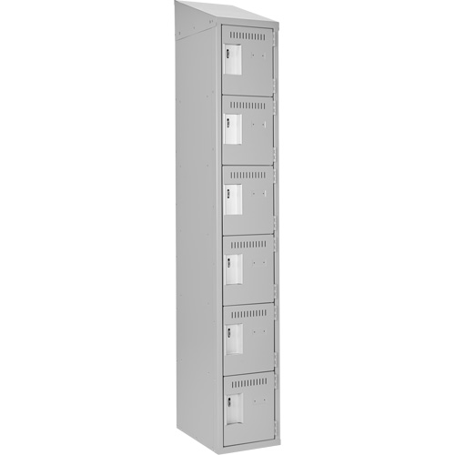 Petits casiers Clean Line, 6 niveaux, 12" x 18" x 78", Acier, Gris, Rivet (assembl&eacute;) Solutions industrielles ALPHA