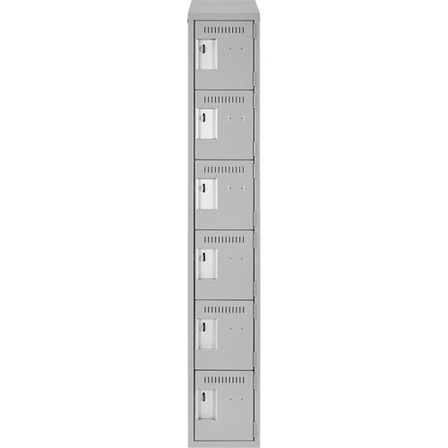 Petits casiers Clean Line, 6 niveaux, 12" x 18" x 78", Acier, Gris, Rivet (assembl&eacute;) Solutions industrielles ALPHA
