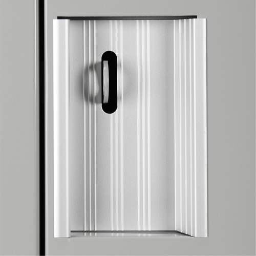 Clean Line Lockerette, 6 -tier, Bank of 4, 48" x 18" x 82", Steel, Charcoal, Rivet (Assembled) Solutions industrielles ALPHA