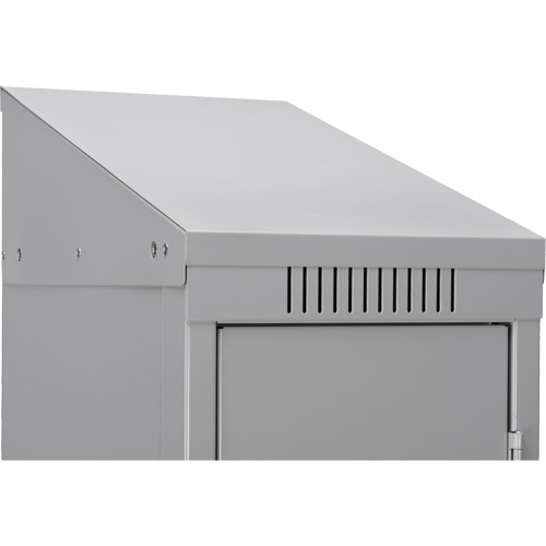 Clean Line Lockerette, 6 -tier, Bank of 4, 48" x 18" x 82", Steel, Charcoal, Rivet (Assembled) Solutions industrielles ALPHA
