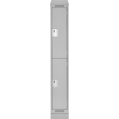 Casiers Clean Line, 2 niveaux, 12" x 18" x 82", Acier, Gris, Rivet (assembl&eacute;) Solutions industrielles ALPHA
