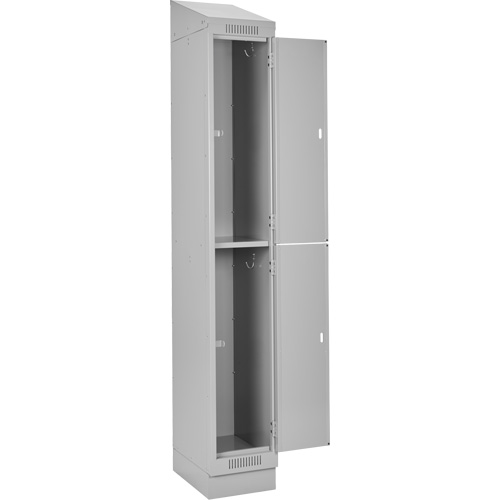 Clean Line Lockers, 2 -tier, Bank of 3, 36" x 18" x 82", Steel, Grey, Rivet (Assembled) Solutions industrielles ALPHA