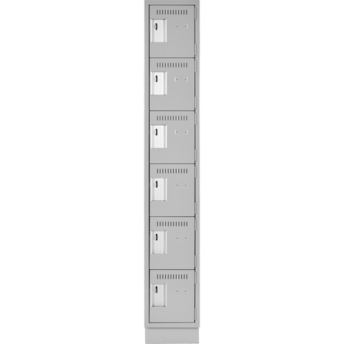 Clean Line Lockerette, 6 -tier, 12" x 18" x 76", Steel, Grey, Rivet (Assembled) Solutions industrielles ALPHA