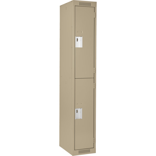 Clean Line Lockers, 2 -tier, 12" x 18" x 72", Steel, Beige, Rivet (Assembled) Solutions industrielles ALPHA