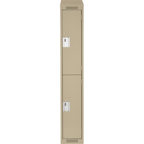 Clean Line Lockers, 2 -tier, 12" x 18" x 78", Steel, Beige, Rivet (Assembled) Solutions industrielles ALPHA