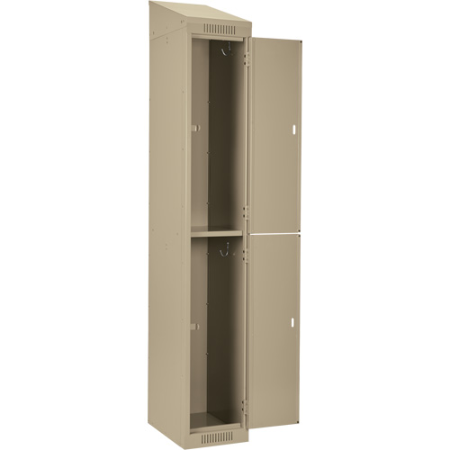 Clean Line Lockers, 2 -tier, Bank of 4, 48" x 18" x 78", Steel, Beige, Rivet (Assembled) Solutions industrielles ALPHA