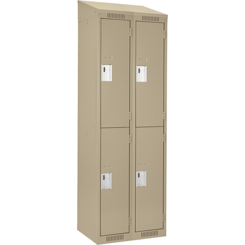Clean Line Lockers, 2 -tier, Bank of 2, 24" x 18" x 78", Steel, Beige, Rivet (Assembled) Solutions industrielles ALPHA