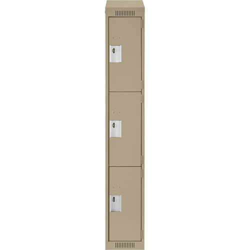 Casiers Clean Line, 3 niveaux, 12" x 18" x 78", Acier, Beige, Rivet (assembl&eacute;) Solutions industrielles ALPHA