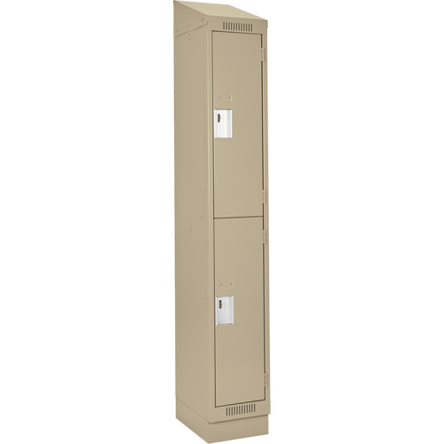 Clean Line Lockers, 2 -tier, 12" x 18" x 82", Steel, Beige, Rivet (Assembled) Solutions industrielles ALPHA