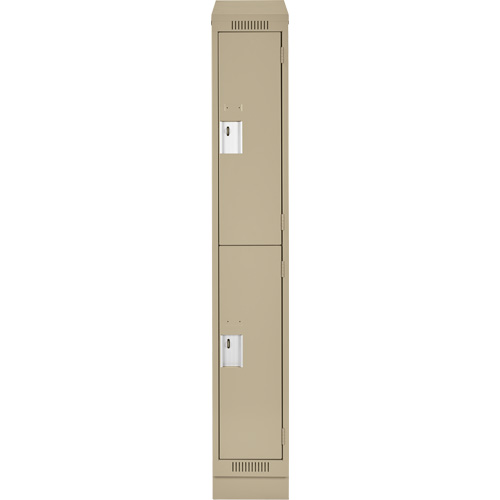Clean Line Lockers, 2 -tier, 12" x 18" x 82", Steel, Beige, Rivet (Assembled) Solutions industrielles ALPHA