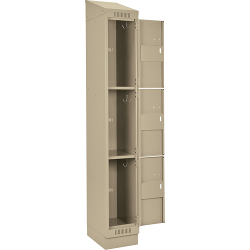 Clean Line Lockers, 3 -tier, Bank of 4, 48" x 18" x 82", Steel, Beige, Rivet (Assembled) Solutions industrielles ALPHA