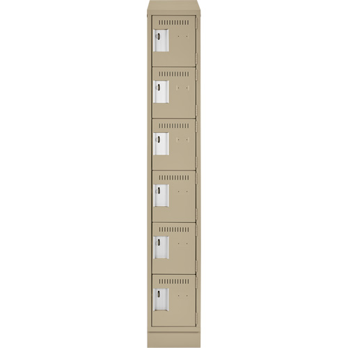 Clean Line Lockerette , 6 -tier, 12" x 18" x 82", Steel, Beige, Rivet (Assembled) Solutions industrielles ALPHA