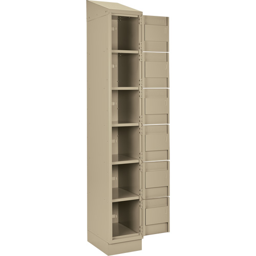 Clean Line Lockerette , 6 -tier, Bank of 4, 48" x 18" x 82", Steel, Beige, Rivet (Assembled) Solutions industrielles ALPHA