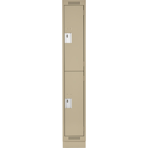 Clean Line Lockers, 2 -tier, 12" x 18" x 76", Steel, Beige, Rivet (Assembled) Solutions industrielles ALPHA