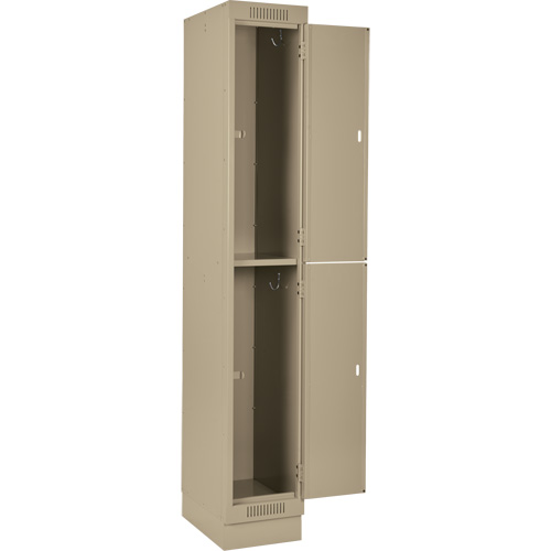Clean Line Lockers, 2 -tier, Bank of 4, 48" x 18" x 76", Steel, Beige, Rivet (Assembled) Solutions industrielles ALPHA