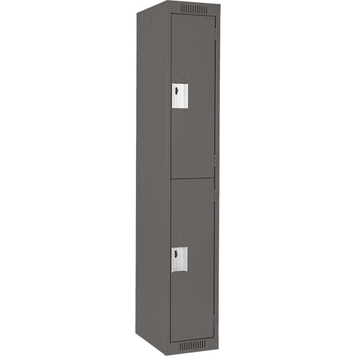 Casiers Clean Line, 2 niveaux, 12" x 18" x 72", Acier, Charbon, Rivet (assembl&eacute;) Solutions industrielles ALPHA