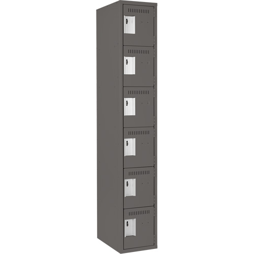 Petits casiers Clean Line, 6 niveaux, 12" x 18" x 72", Acier, Charbon, Rivet (assembl&eacute;) Solutions industrielles ALPHA