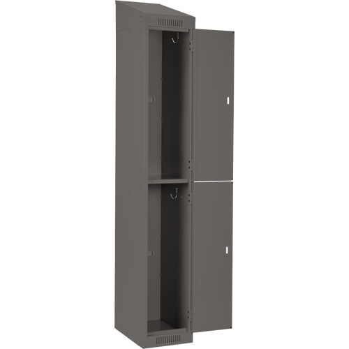 Clean Line Lockers, 2 -tier, Bank of 4, 48" x 18" x 78", Steel, Charcoal, Rivet (Assembled) Solutions industrielles ALPHA