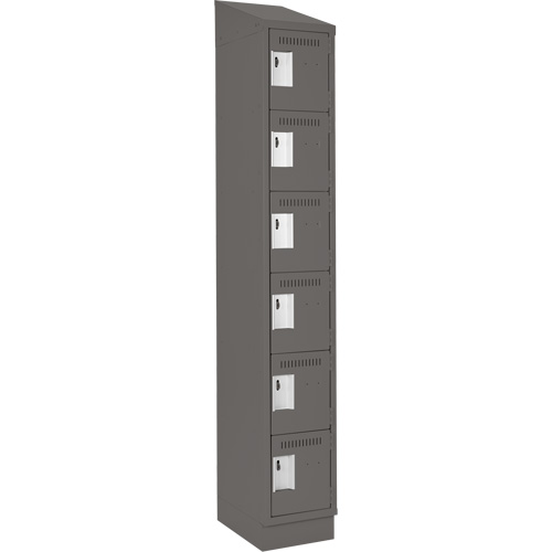Petits casiers Clean Line, 6 niveaux, 12" x 18" x 82", Acier, Charbon, Rivet (assembl&eacute;) Solutions industrielles ALPHA