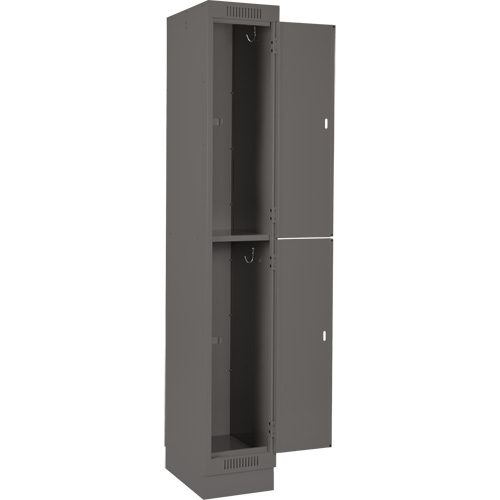 Clean Line Lockers, 2 -tier, Bank of 4, 48" x 18" x 76", Steel, Charcoal, Rivet (Assembled) Solutions industrielles ALPHA